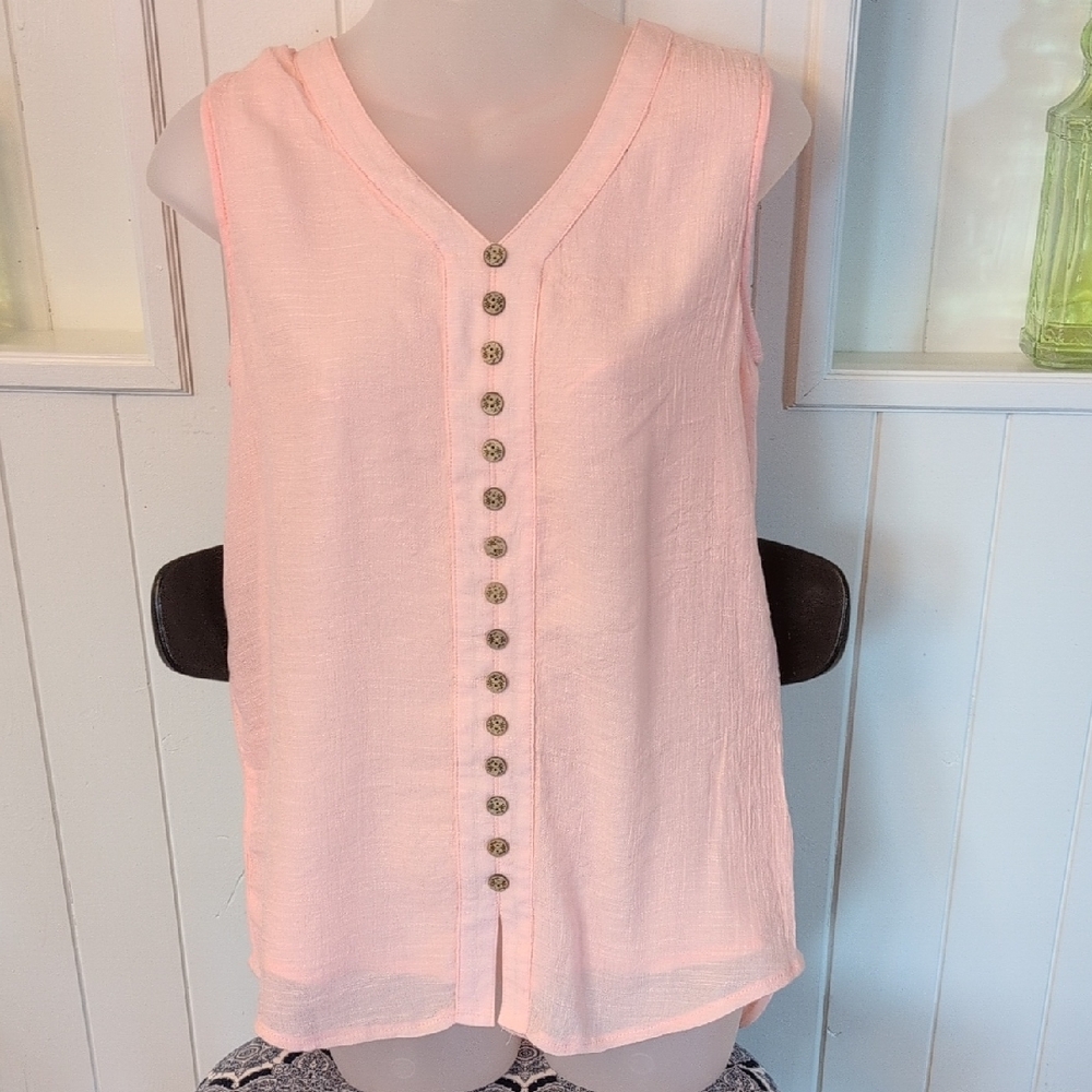 Papillon Blanc Light Pink Sleeveless Blouse